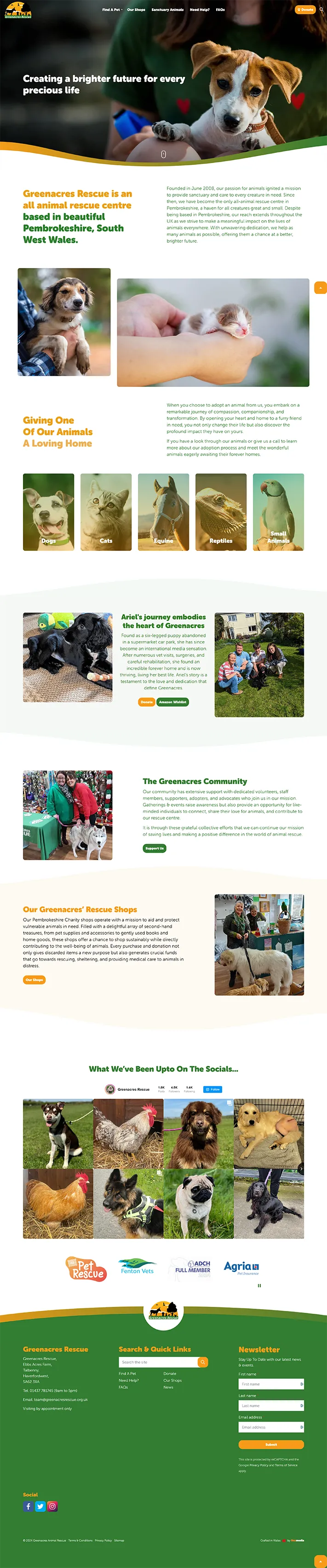 Greenacres Animal Rescue - Umbraco Website Development